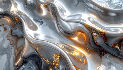 Soft Metallic Flow Abstract Marble Background