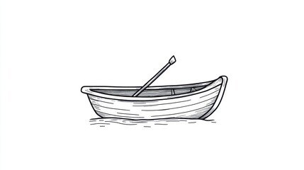 Hand drawn simple boat illustration