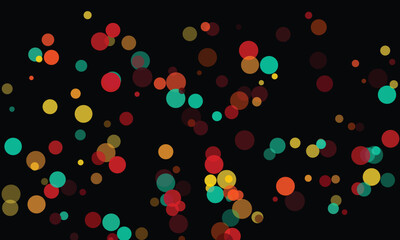 Abstract Design of Overlapping Colored Circles on Black Background Illustration