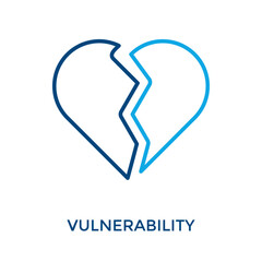 Vulnerability Icon Outline Color Style. Vector Illustration For Graphic Design