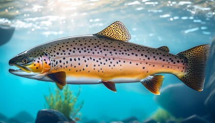 Fototapeta premium Beautiful Illustration Of A Speckled Trout Or Spotted Sea Trout Fish