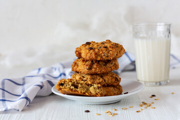 Oatmeal Cookies And Milk.