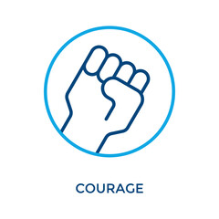 Courage Icon Outline Color Style. Vector Illustration For Graphic Design