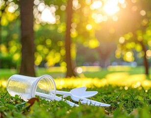 Plastic Pollution in a Sunny Park