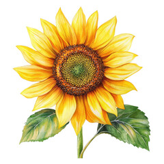 Obraz premium A sunflower in full bloom. its bright yellow petals and intricate seed patterns. set against a clean white background. ideal for nature-themed projects and designs