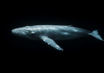 Fototapeta premium Whale underwater dark background