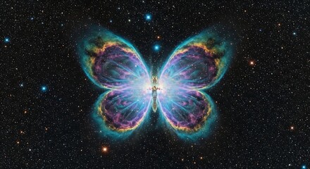 Cosmic Butterfly Nebula In Deep Space With Stars And Galaxies galaxy