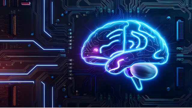 Ultra-Detailed AI Brain Hologram in Futuristic Digital Design