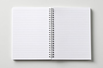 Open spiral-bound notebook with lined pages