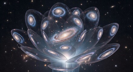 An Abstract Cosmic Flower Blooms with Galaxies in the Infinite Universe