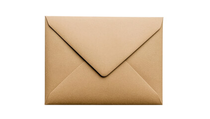 A simple brown envelope lies flat on a white surface. symbolizing communication and correspondence. with a minimalist aesthetic that enhances its utility for various mailing purposes