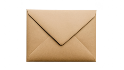 A simple brown envelope lies flat on a white surface. symbolizing communication and correspondence. with a minimalist aesthetic that enhances its utility for various mailing purposes