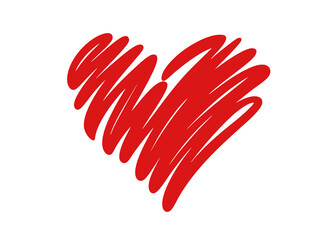 Fototapeta premium Artistic hand drawn red heart element
