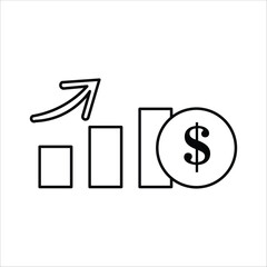 gain icons. simple line vector