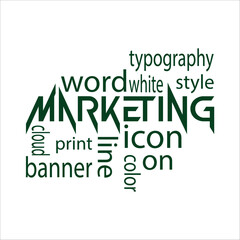 Word Cloud with Marketing background design