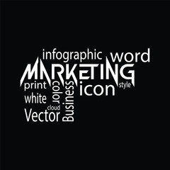 Word Cloud with Marketing background design