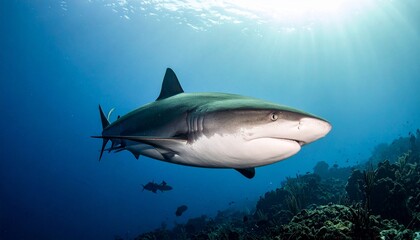 Gulper Shark Swimming Along Abyssal Slope Spotlighted