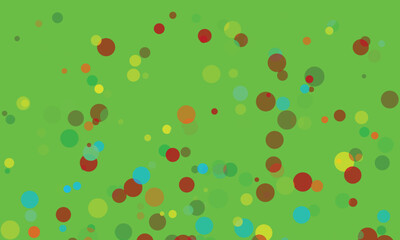 Colorful Circle Composition on Green Background Abstract Graphic Design Element