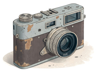 old photo camera isolated