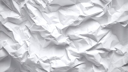 Fototapeta premium Close-up of crumpled white paper. A textured surface of wrinkled paper