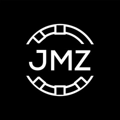 “Modern  Monogram Logo Design, Sleek Minimalist Letter mark in Circle, JMZ LATER LOGO, High-Contrast Branding Concept”
