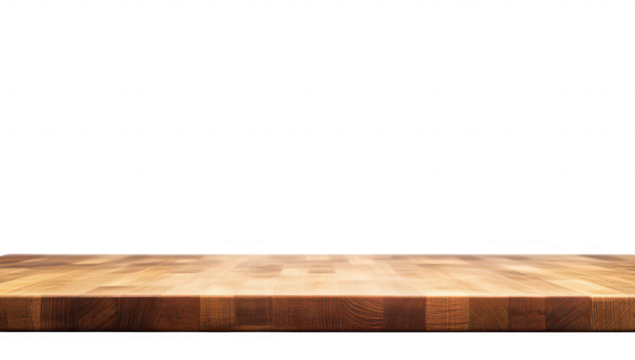 A polished wooden kitchen countertop with a clean. minimalist background. ideal for culinary presentations. food photography. or cooking demonstrations