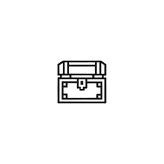 Isolated Outline Treasure Chest Icon on a Clean White Background