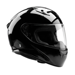 Fototapeta premium Isolated Black Motorcycle Helmet [Transparent Background PNG].