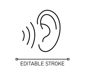 Naklejka premium hearing and sound waves An auditory health icon