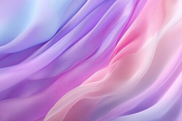 Obraz premium Flowing, pastel-toned fabrics in shades of lavender, pink, and light blue. Soft, smooth, and ethereal