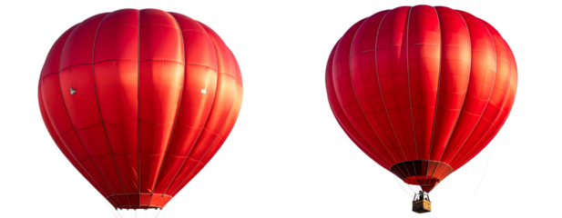 Sat of Soaring Crimson Balloon – Romantic Air Voyage Concept PNG