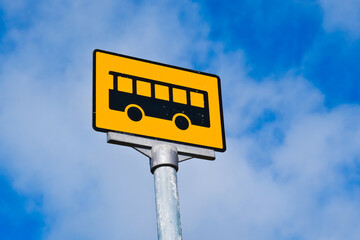 Public bus stop sign Qaqortoq Greenland 