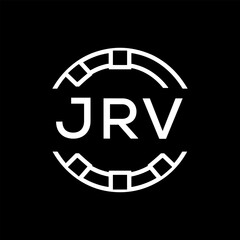 “Modern  Monogram Logo Design, Sleek Minimalist Letter mark in Circle, JRV LATER LOGO, High-Contrast Branding Concept”
