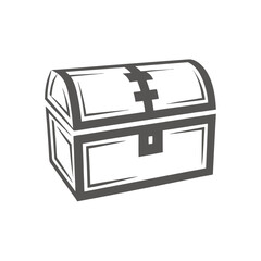 Isolated Treasure Chest on White Background Minimalist Style Icon Shape