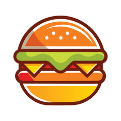 Cartoon Illustration of a Delicious Hamburger