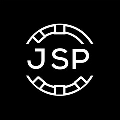 “Modern  Monogram Logo Design, Sleek Minimalist Letter mark in Circle, JSP LATER LOGO, High-Contrast Branding Concept”
