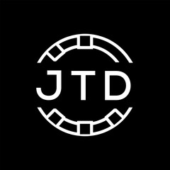 “Modern JTD  Monogram Logo Design, Sleek Minimalist Letter mark in Circle, JTD LATER LOGO, High-Contrast Branding Concept”. 

