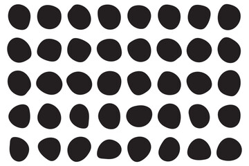 Blob shape vector illustration set. Random blob shapes. Organic black blobs of irregular shape. Abstract blotch, inkblot and pebble silhouettes, simple liquid. Vector illustration.