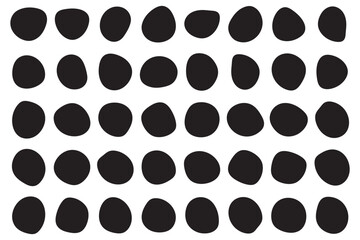 Blob shape vector illustration set. Random blob shapes. Organic black blobs of irregular shape. Abstract blotch, inkblot and pebble silhouettes, simple liquid. Vector illustration.