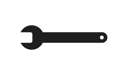 Simple black silhouette of a combination wrench tool