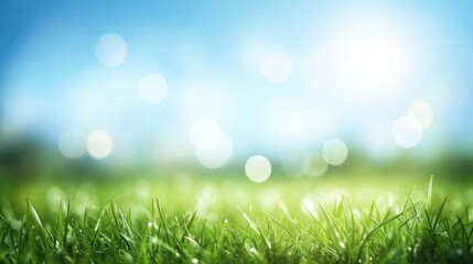 Obraz premium Fresh green grass outdoor scene