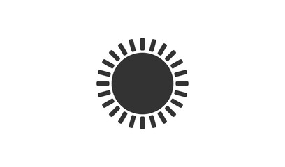 Simple dark oval sun icon with rays on white background