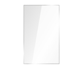 Transparent glass rectangle plate, glossy plastic glare frame with light reflection, acrylic panel with glares and glossy effect, empty plexiglas, mirror background, showcase glass sheet - vector