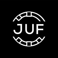“Modern JUF  Monogram Logo Design, Sleek Minimalist Letter mark in Circle, JUF LATER LOGO, High-Contrast Branding Concept”. 
