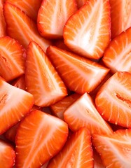 Close-up sliced strawberries