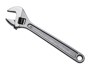 Standalone Adjustable Wrench with Open Jaw, Minimalist Tool Photography, Isolated on Transparent Background