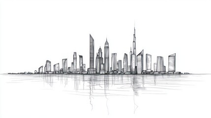 Naklejka premium City skyline sketch