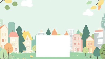 Obraz premium Colorful town illustration