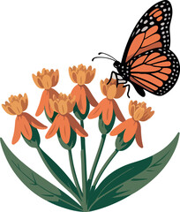 Butterfly weed logo icon vector .