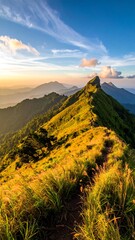 Fototapeta premium Mountaintop vista at sunrise